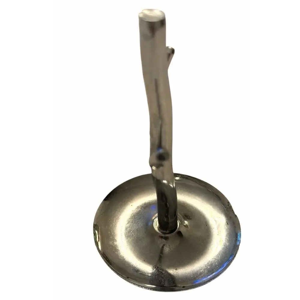 Vintage Jewelry Tree Holder Metal Silver Chrome Ring Dish 3” 3701/66